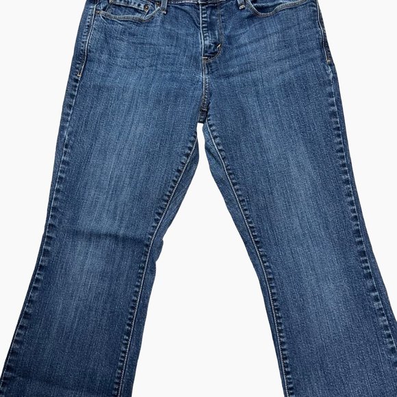 Levi’s 515 Five Pocket Blue Medium Wash Mid Rise Boot Cut Denim Jeans Size 8 - Picture 4 of 16